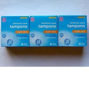 3 Packs Rite Aid Super Plus Absorbency Unscented Tampons (total 108 tampons)